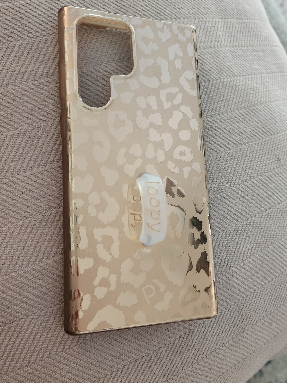 Loopy Case Gold Leopard Print Phone Case with Loop